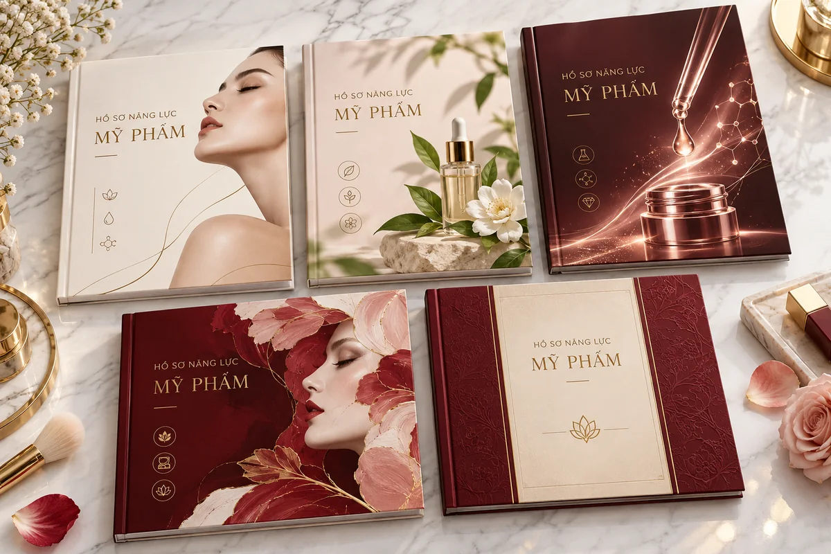 In hồ sơ năng lực công ty mỹ phẩm: 5 Mẫu đẹp, thiết kế sang trọng và chuyên nghiệp 2 5 Mẫu in hồ sơ năng lực công ty mỹ phẩm đẹp và chuyên nghiệp – ảnh chụp thực tế