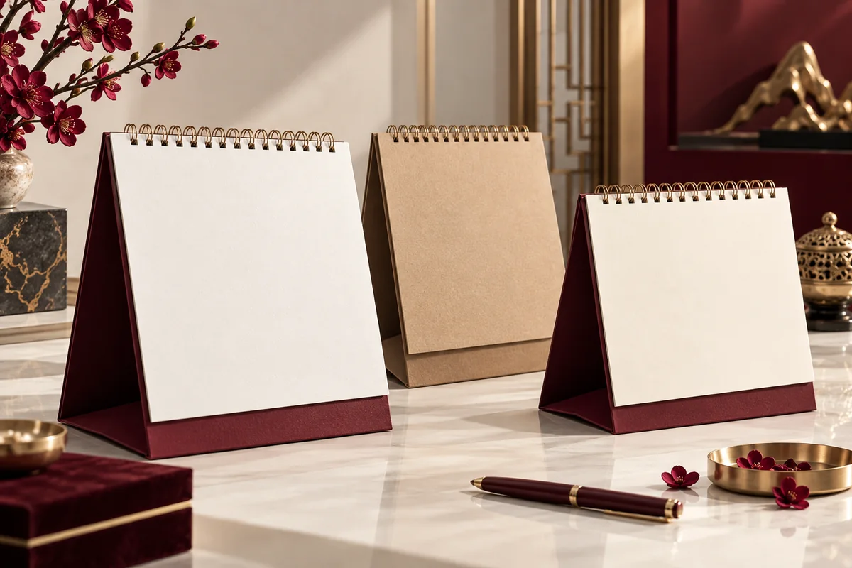 Vật Liệu In Lịch Tết: Cách Chọn Giấy, Đế & Phụ Kiện 3 Đế lịch để bàn – ảnh chụp sản phẩm minh họa