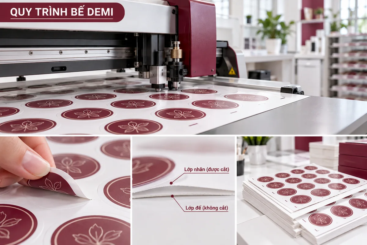 Bế Demi Là Gì? Quy Trình Và Lưu Ý Khi Bế Tem Decal 2 Quy trình bế demi tem decal – ảnh chụp sản phẩm minh họa