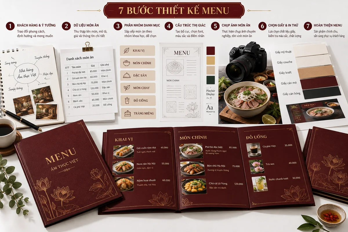 7 bước thiết kế menu hiệu quả – ảnh chụp thực tế