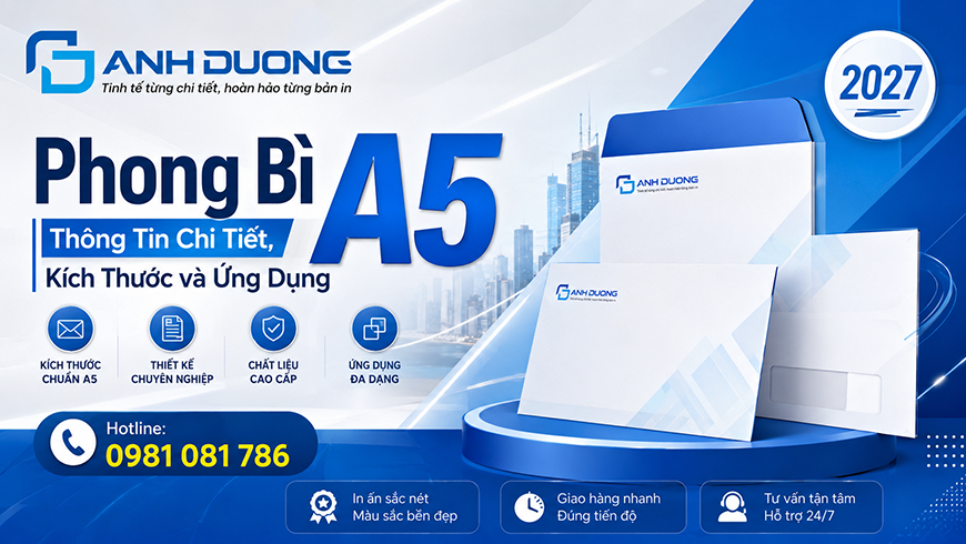 Phong Bì A5: Thông Tin Chi Tiết, Kích Thước và Ứng Dụng