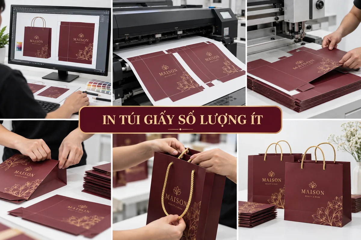 In túi giấy số lượng ít: Giải pháp hiệu quả cho thương hiệu của bạn 3 Quy trình in túi giấy số lượng ít tại In Ấn Ánh Dương – ảnh chụp thực tế