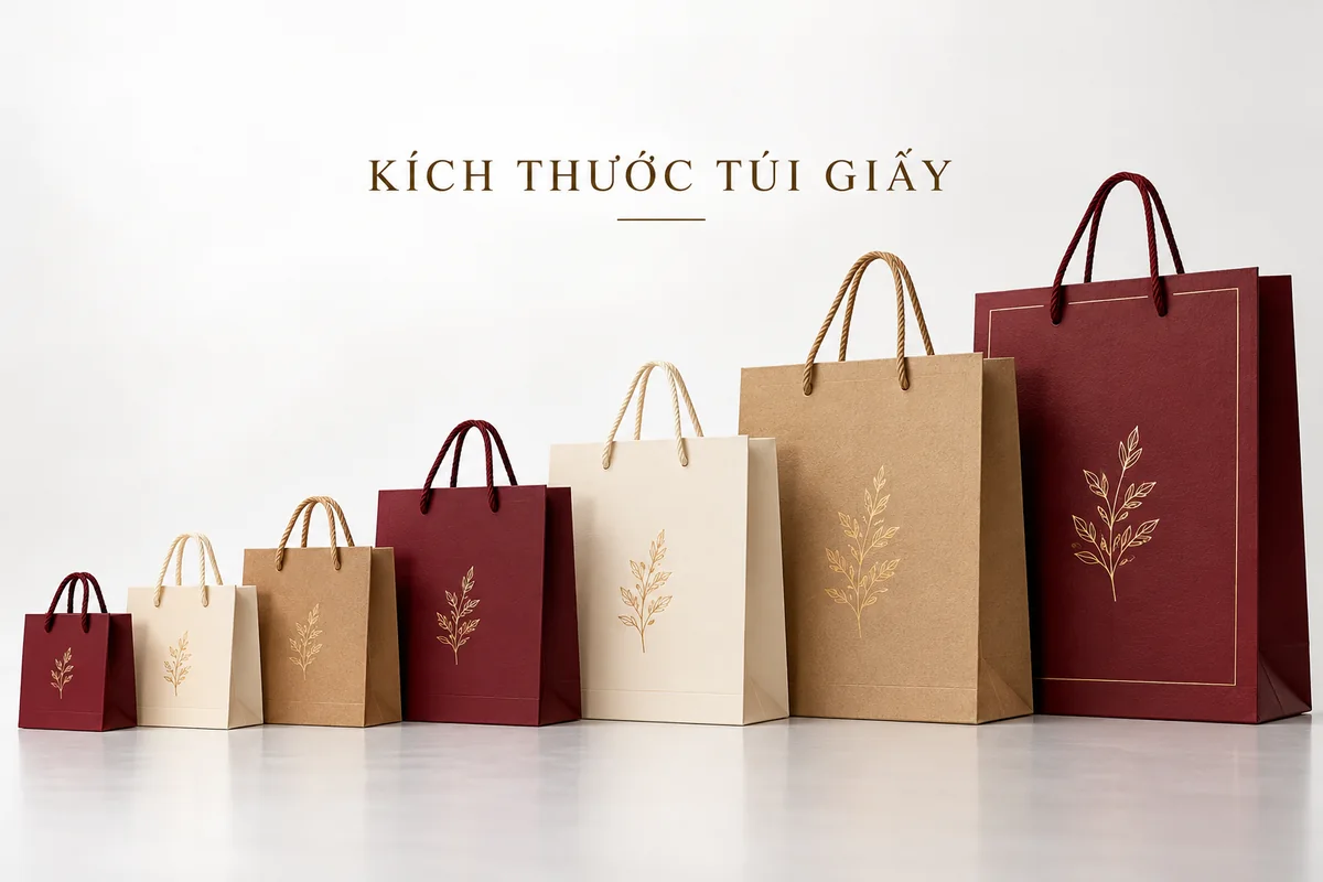 7 kích thước túi giấy phổ biến nhất hiện nay – ảnh chụp thực tế
