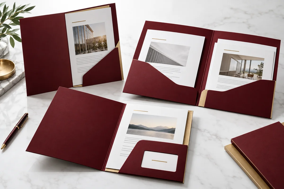 Folder một túi hai túi và folder có khe đựng name card