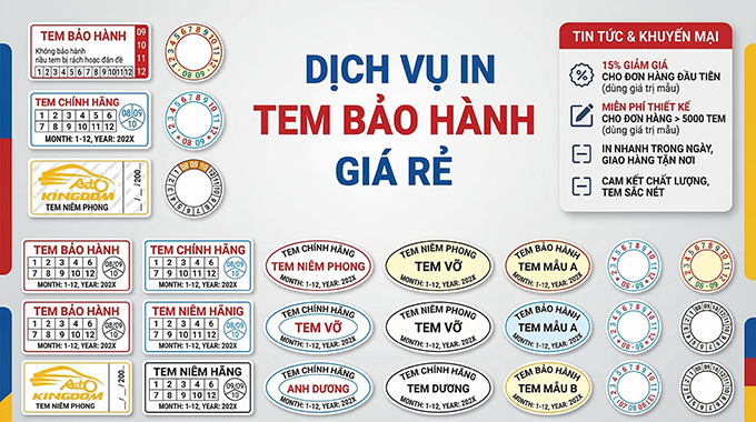 Dịch Vụ In Tem Bảo Hành Giá Rẻ, Lấy Ngay – Uy Tín Tại Hà Nội