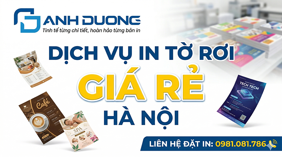 Dịch vụ in tờ rơi giá rẻ Hà Nội