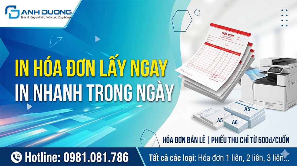In Hóa Đơn Lấy Ngay, In Nhanh Trong Ngày