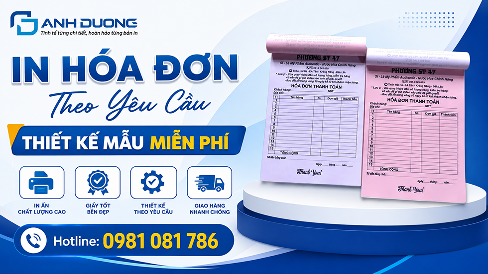 In Hóa Đơn Theo Yêu Cầu, Thiết Kế Mẫu Miễn Phí