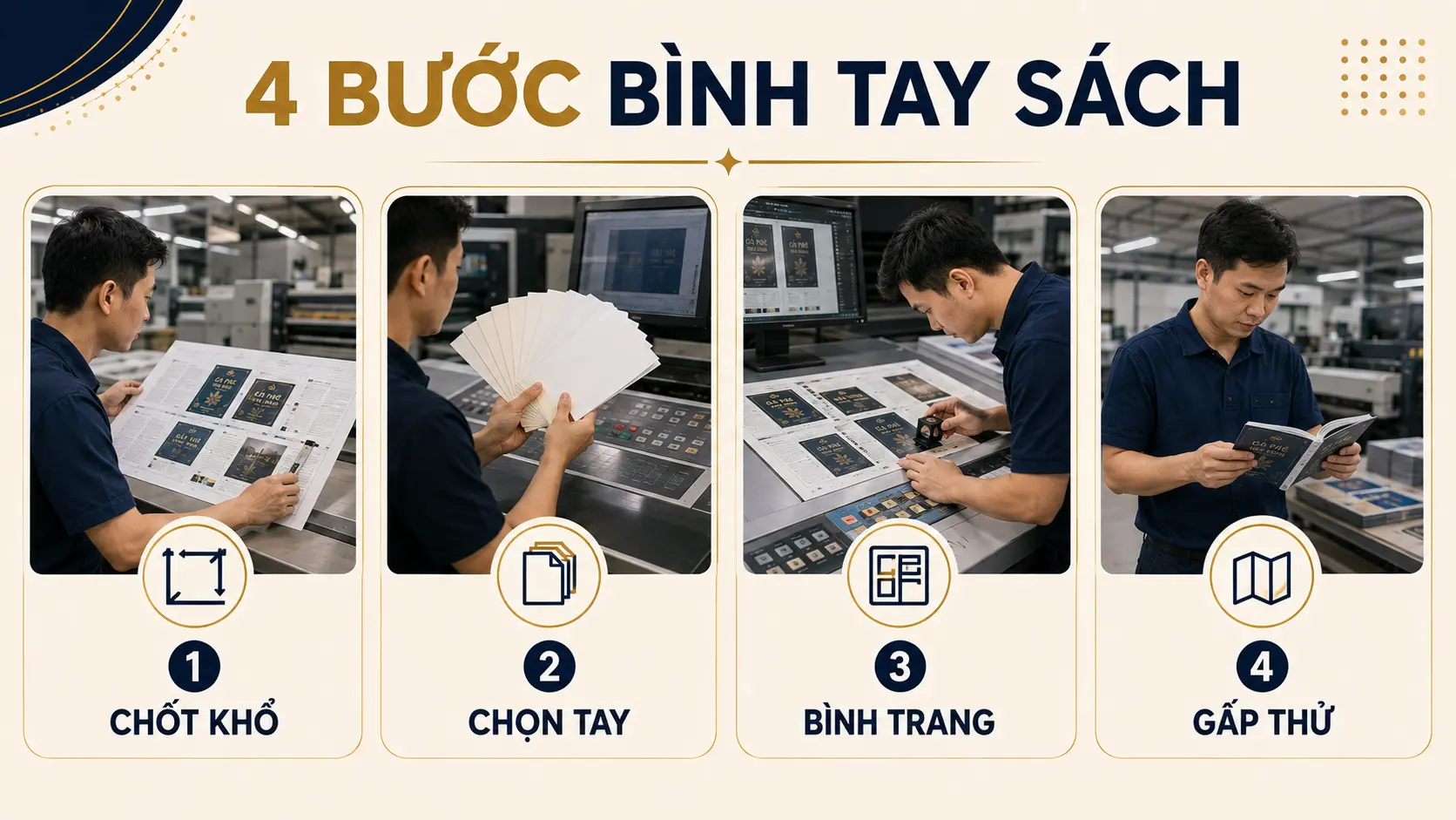 Tay sách 8/16/32 trang là gì? Cách tính số trang trước khi in 2 Cách tính số trang tách bìa ruột và phương án tay