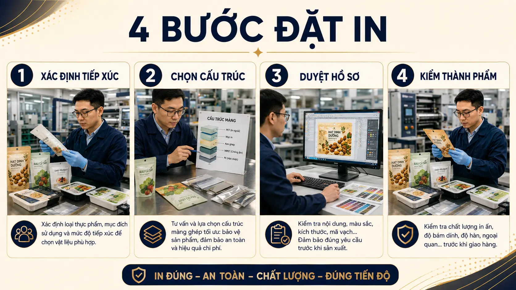 Checklist đặt in mực keo lớp phủ cure migration và change control