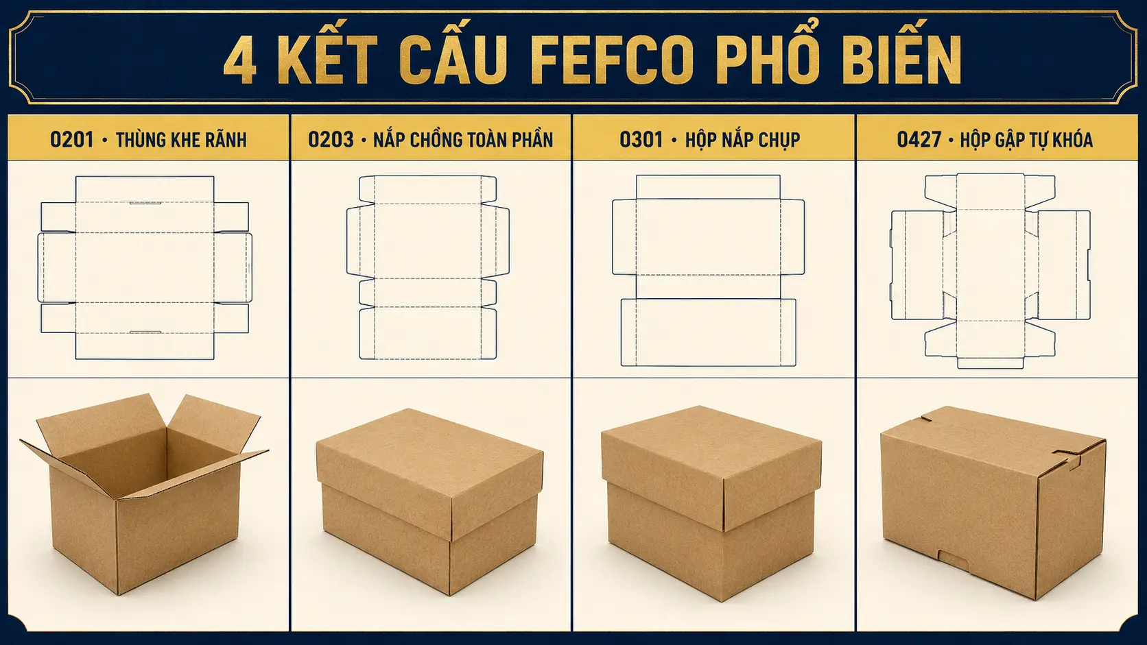 Gợi ý mã FEFCO theo nhu cầu sử dụng thùng carton