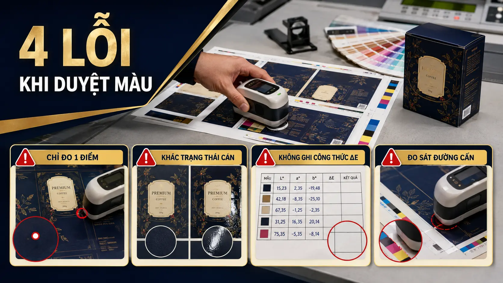 Bốn lỗi thường gặp khi duyệt màu bản in