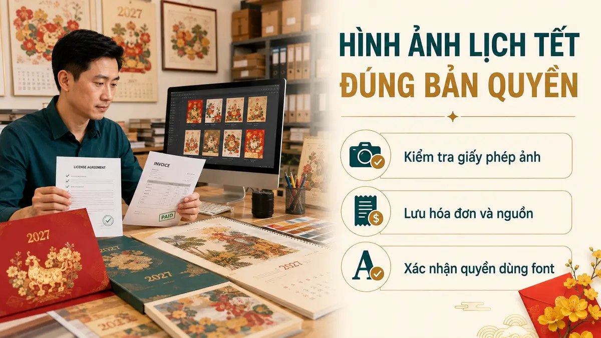 Bản quyền hình ảnh khi thiết kế lịch Tết
