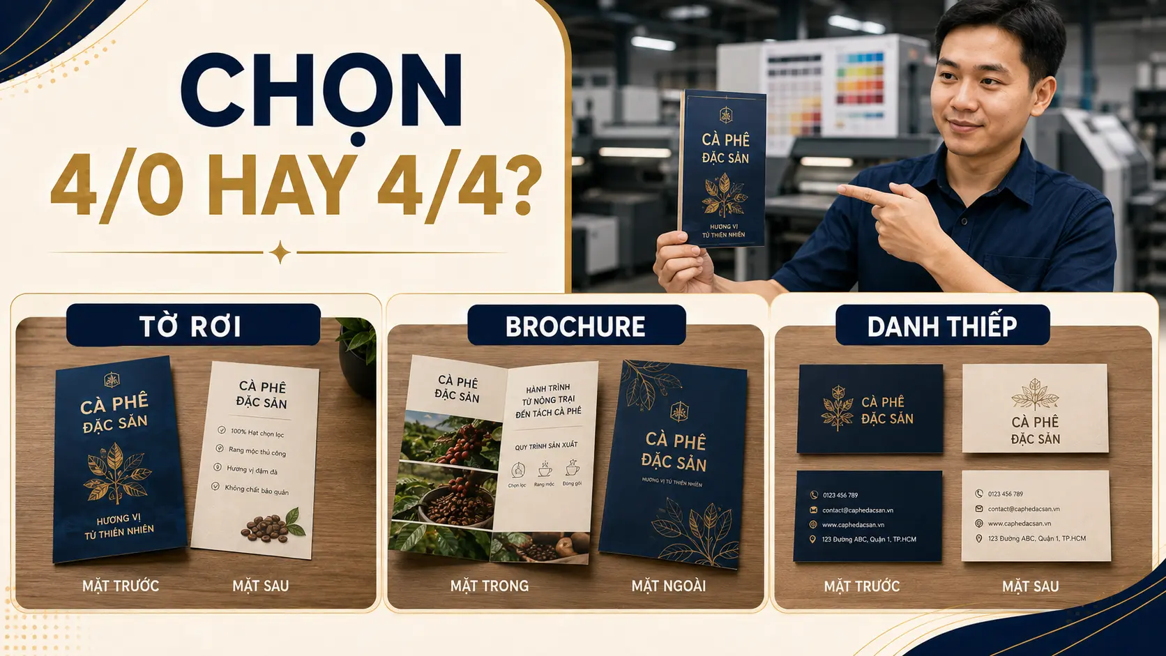 4/0, 4/4, 1/0 nghĩa là gì? Cách đọc thông số màu trong báo giá in 2 Màu vật liệu gia công và máy trong thông số báo giá