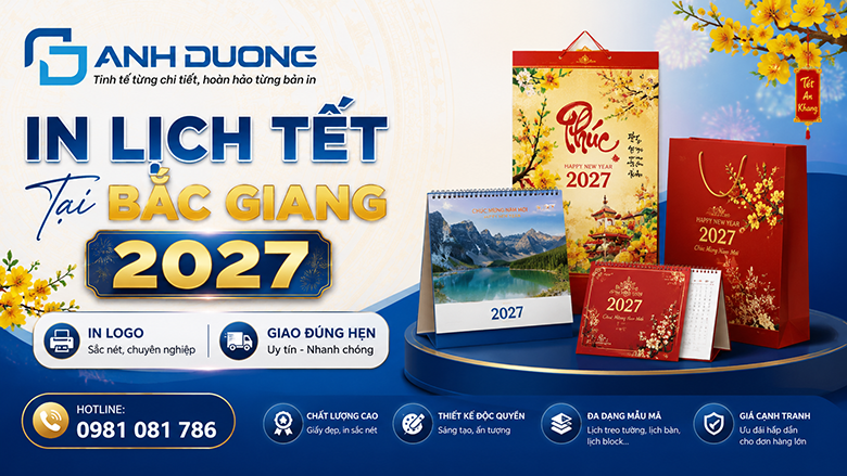 Dịch vụ in lịch tết tại Bắc Giang chuyên nghiệp tinh tế