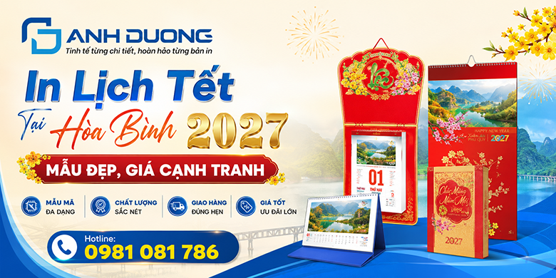 In Lịch Tết Tại Hòa Bình 2027: Mẫu Đẹp, Giá Cạnh Tranh