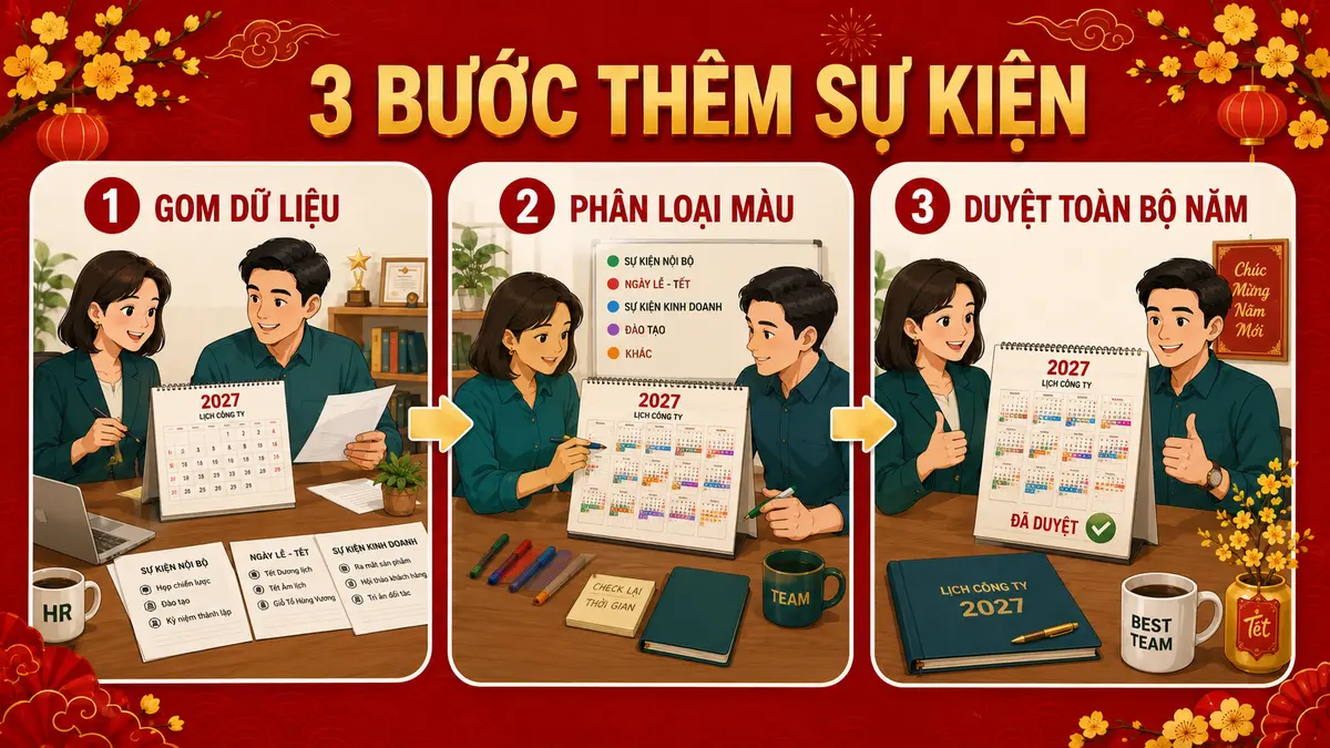 In sự kiện công ty trên lịch Tết - checklist và lưu ý