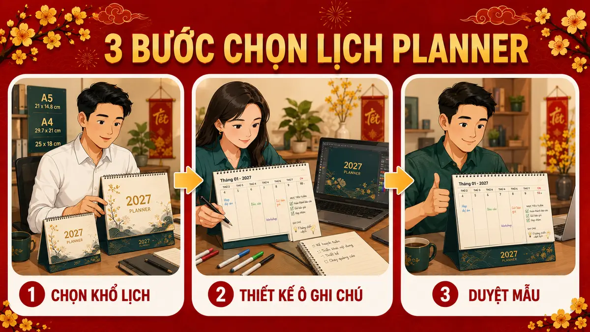 Lịch Để Bàn Planner Là Gì? Mẫu Lịch Có Ghi Chú, To-Do Và Kế Hoạch Tuần 2027 2 Lịch để bàn planner 2027 có ghi chú - checklist và lưu ý