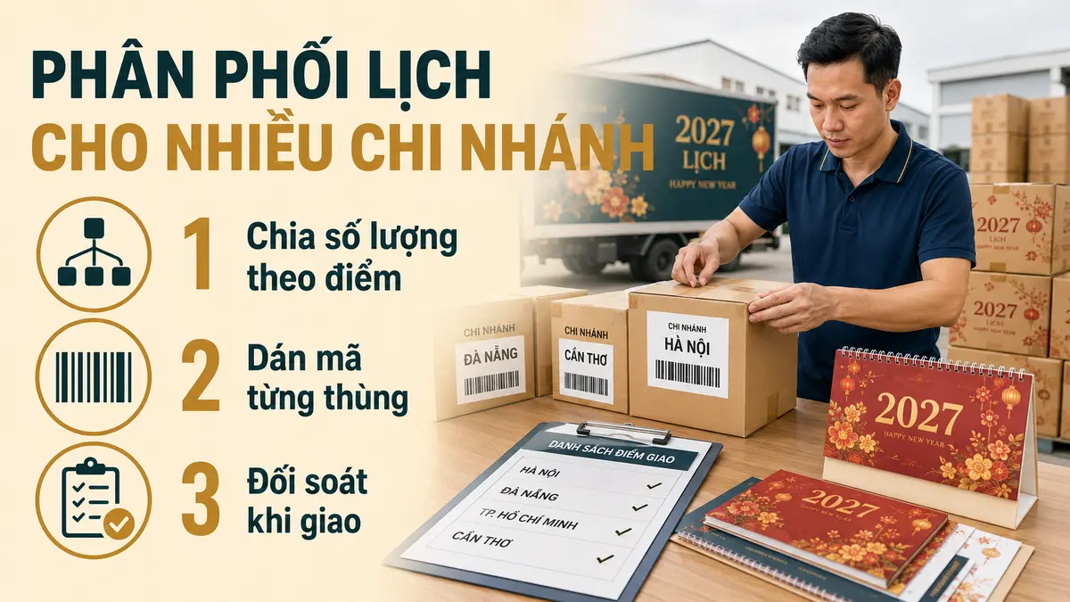 Phân phối lịch Tết cho nhiều chi nhánh - hướng dẫn thực tế