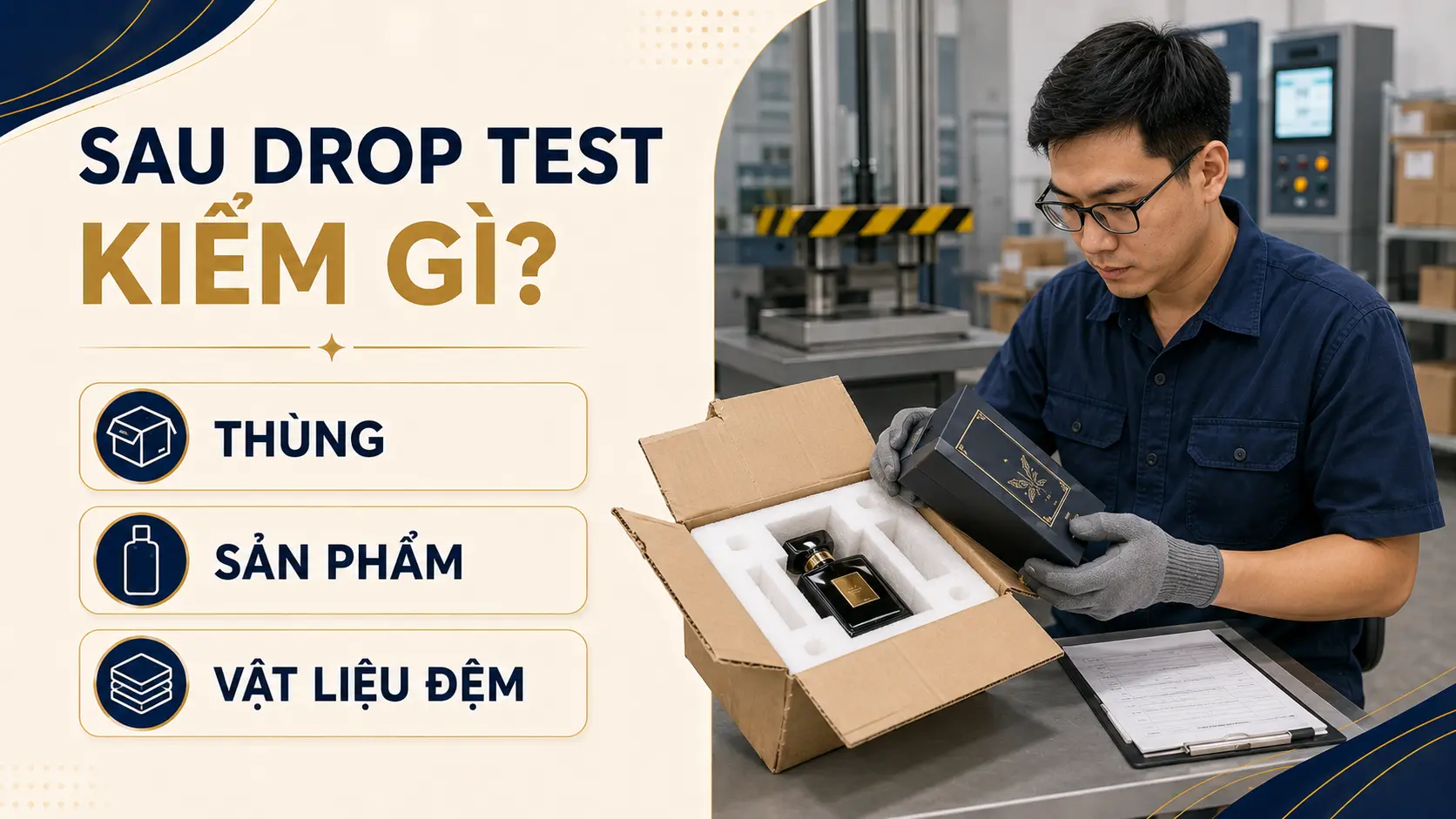 Drop Test bao bì là gì? Checklist thử rơi trước sản xuất hàng loạt 3 Quy trình thử rơi góc cạnh mặt và lập biên bản