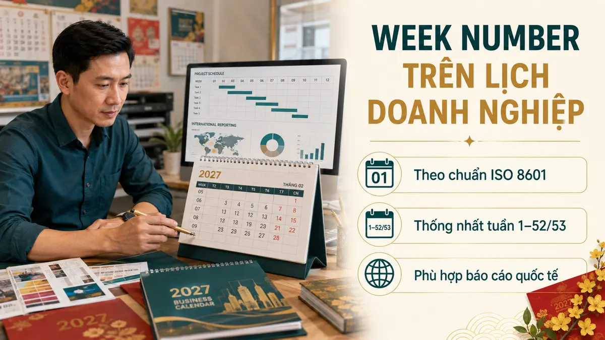 Week Number trên lịch doanh nghiệp theo ISO 8601