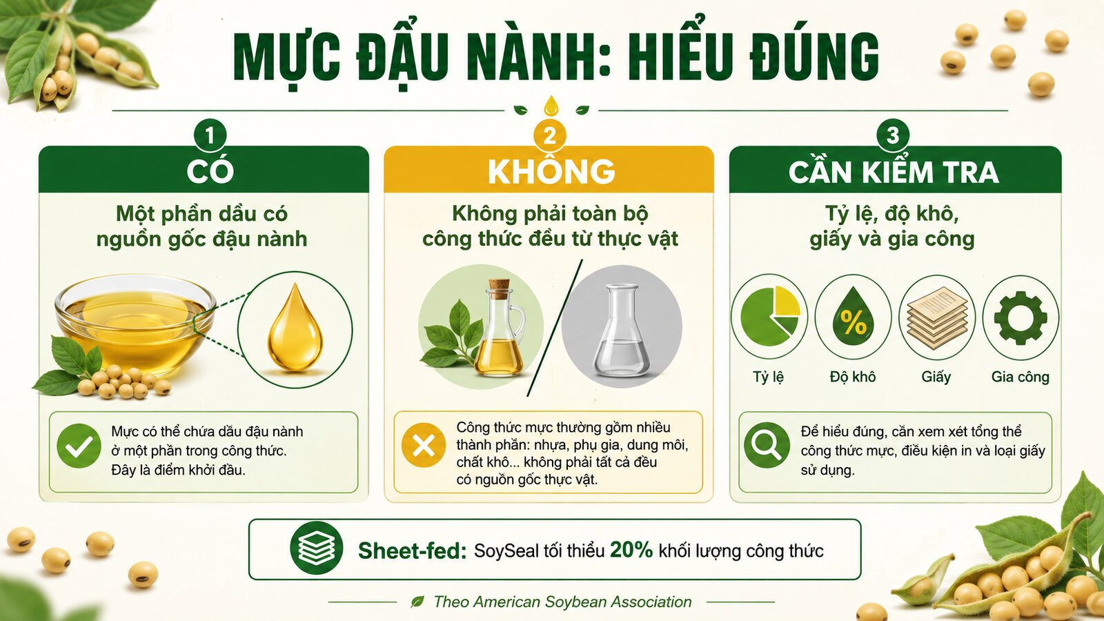 Infographic hiểu đúng thành phần và tiêu chí mực đậu nành