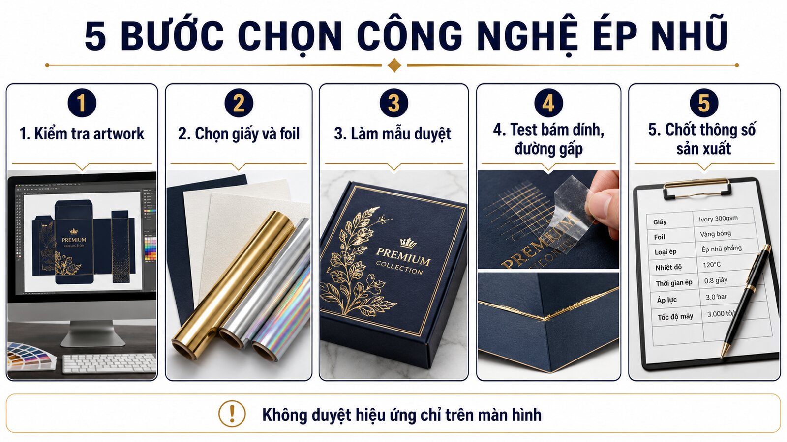 Năm bước chọn công nghệ ép nhũ cho bao bì