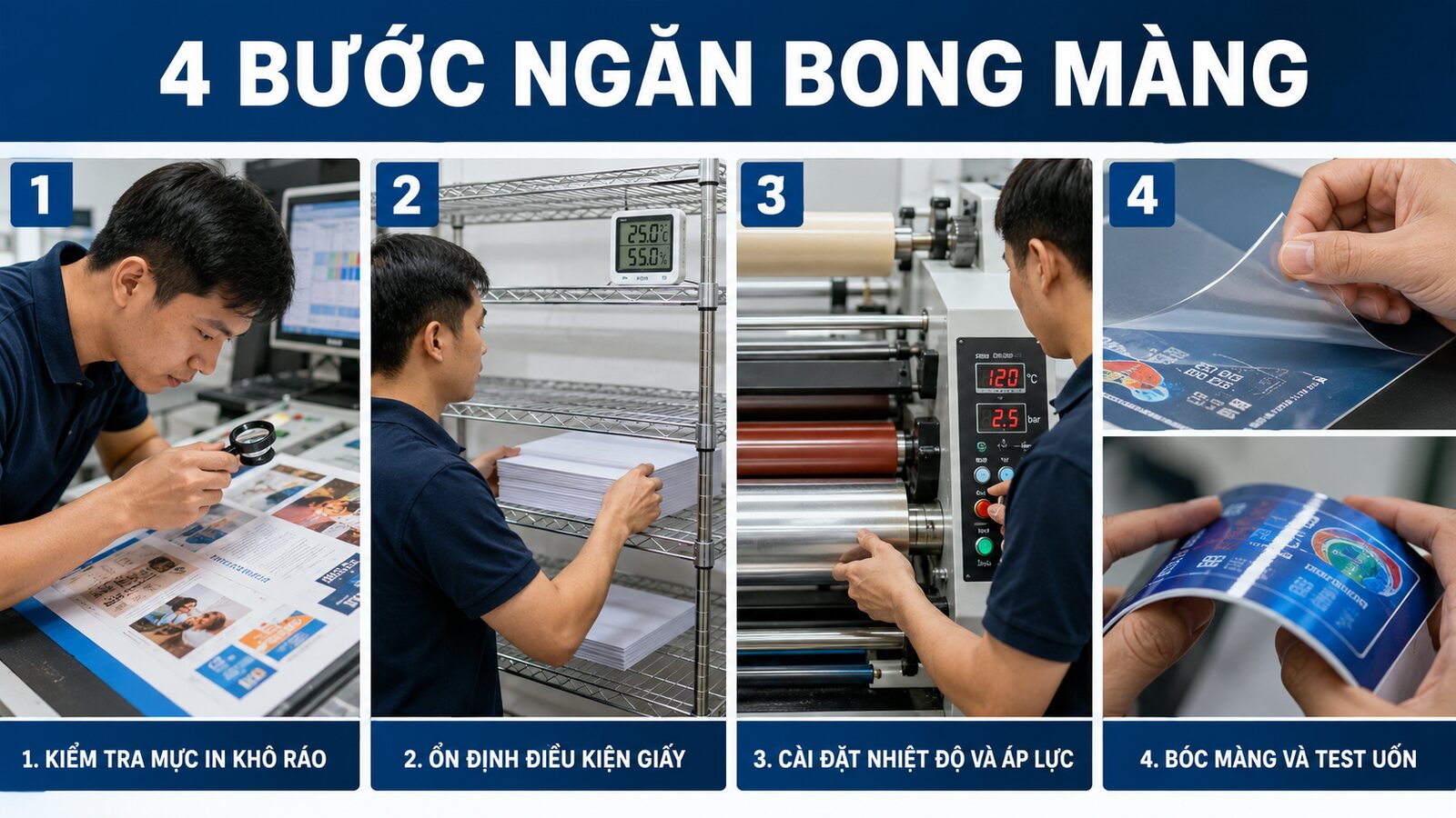 Lỗi bong màng sau cán: Nguyên nhân và cách phòng tránh 3 Quy trình bốn bước ngăn lỗi bong màng