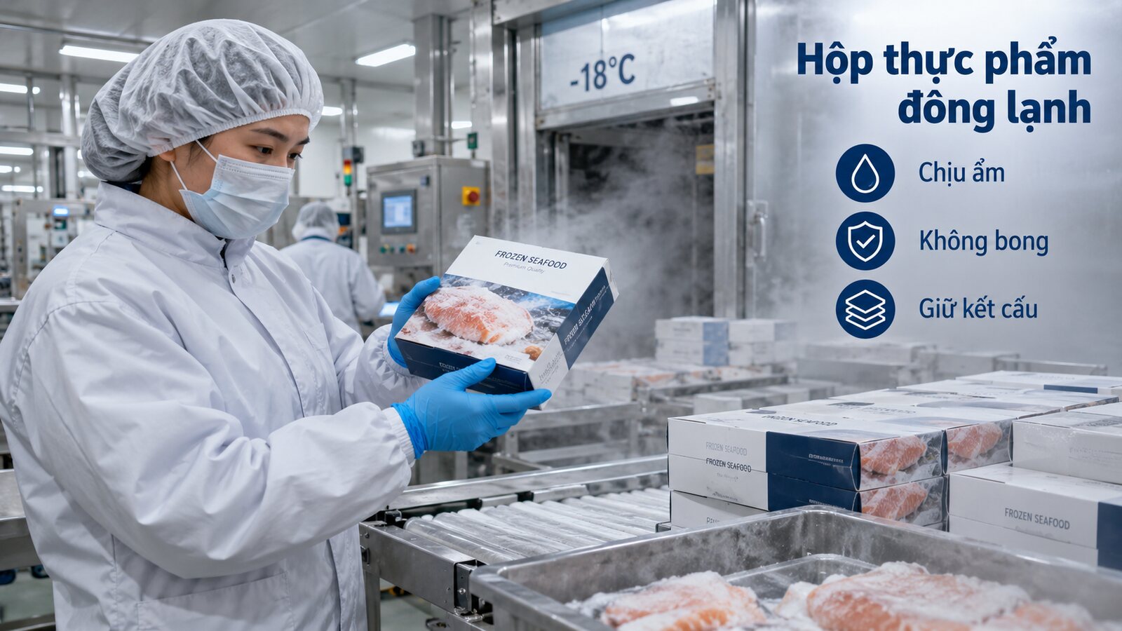 Hộp giấy cho thực phẩm đông lạnh chịu ẩm