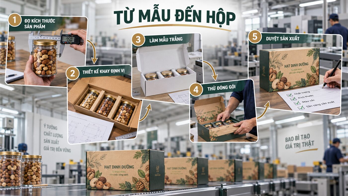 Quy trình thiết kế và thử mẫu hộp hạt dinh dưỡng
