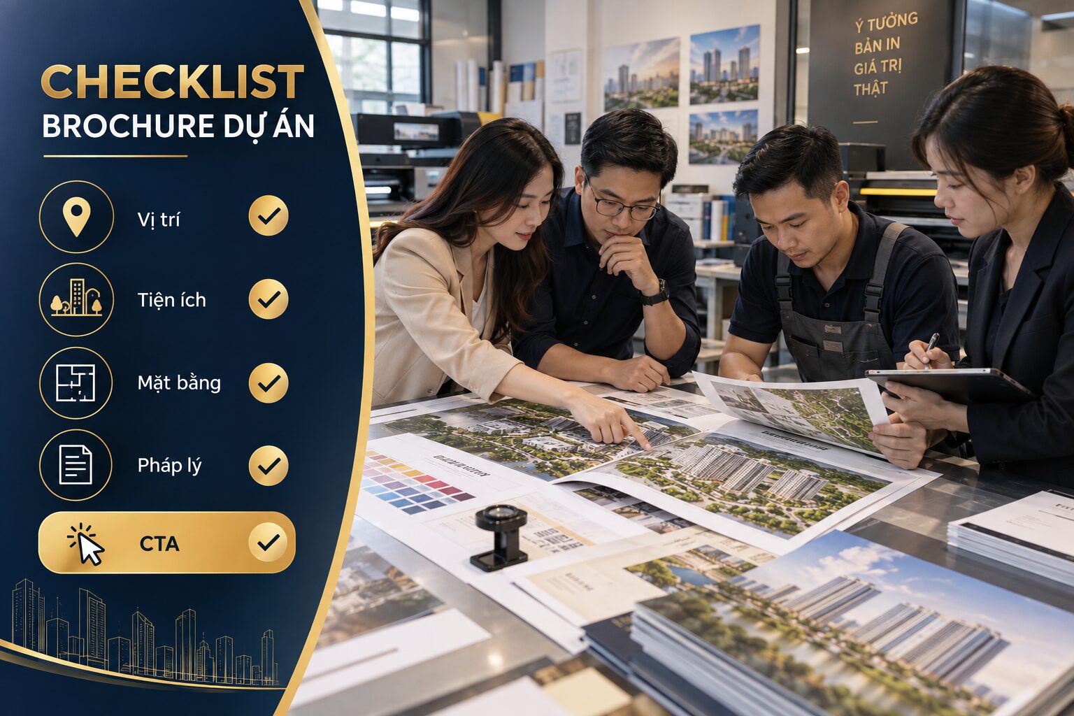 Brochure dự án bất động sản: Bố cục từ vị trí đến mặt bằng 2 Checklist vị trí tiện ích mặt bằng pháp lý và CTA của brochure bất động sản