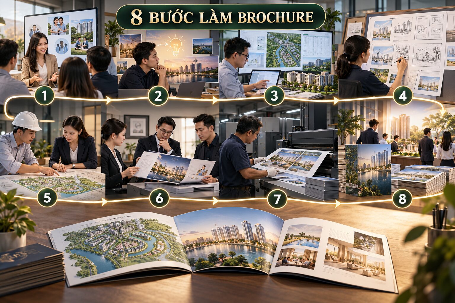 Brochure dự án bất động sản: Bố cục từ vị trí đến mặt bằng 3 Quy trình từng bước từ khóa dữ liệu đến in mẫu brochure dự án bất động sản