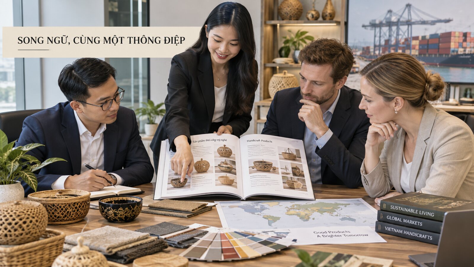 Catalogue song ngữ: Cách dàn trang cho doanh nghiệp xuất khẩu 1 Catalogue song ngữ cho doanh nghiệp xuất khẩu được duyệt với đối tác