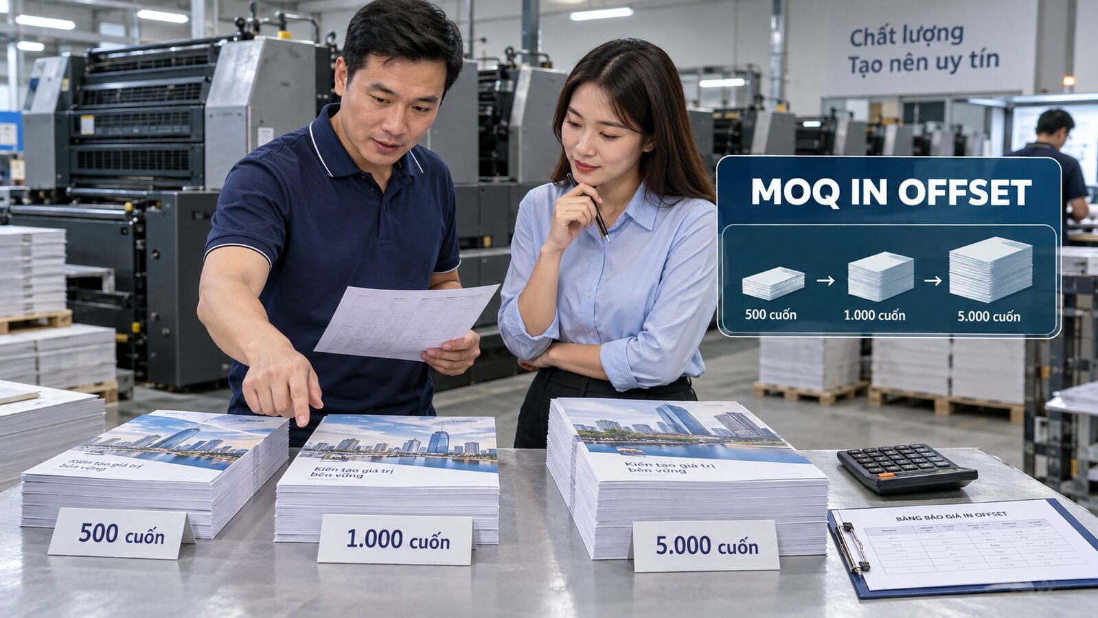 MOQ trong in offset: Cách xác định số lượng đặt hợp lý 1 MOQ trong in offset được chuyên viên tư vấn bằng mẫu in thực tế