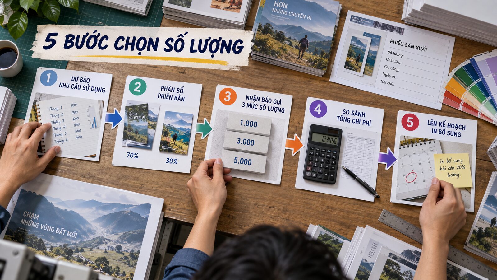 MOQ trong in offset: Cách xác định số lượng đặt hợp lý 3 Quy trình năm bước chọn số lượng đặt in offset hợp lý