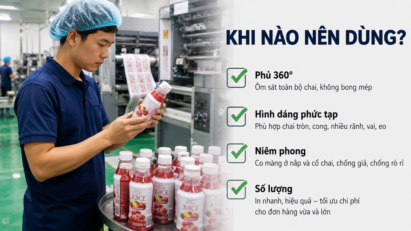 Nhãn co màng shrink sleeve: Khi nào nên dùng cho chai? 2 Checklist trường hợp nên dùng shrink sleeve