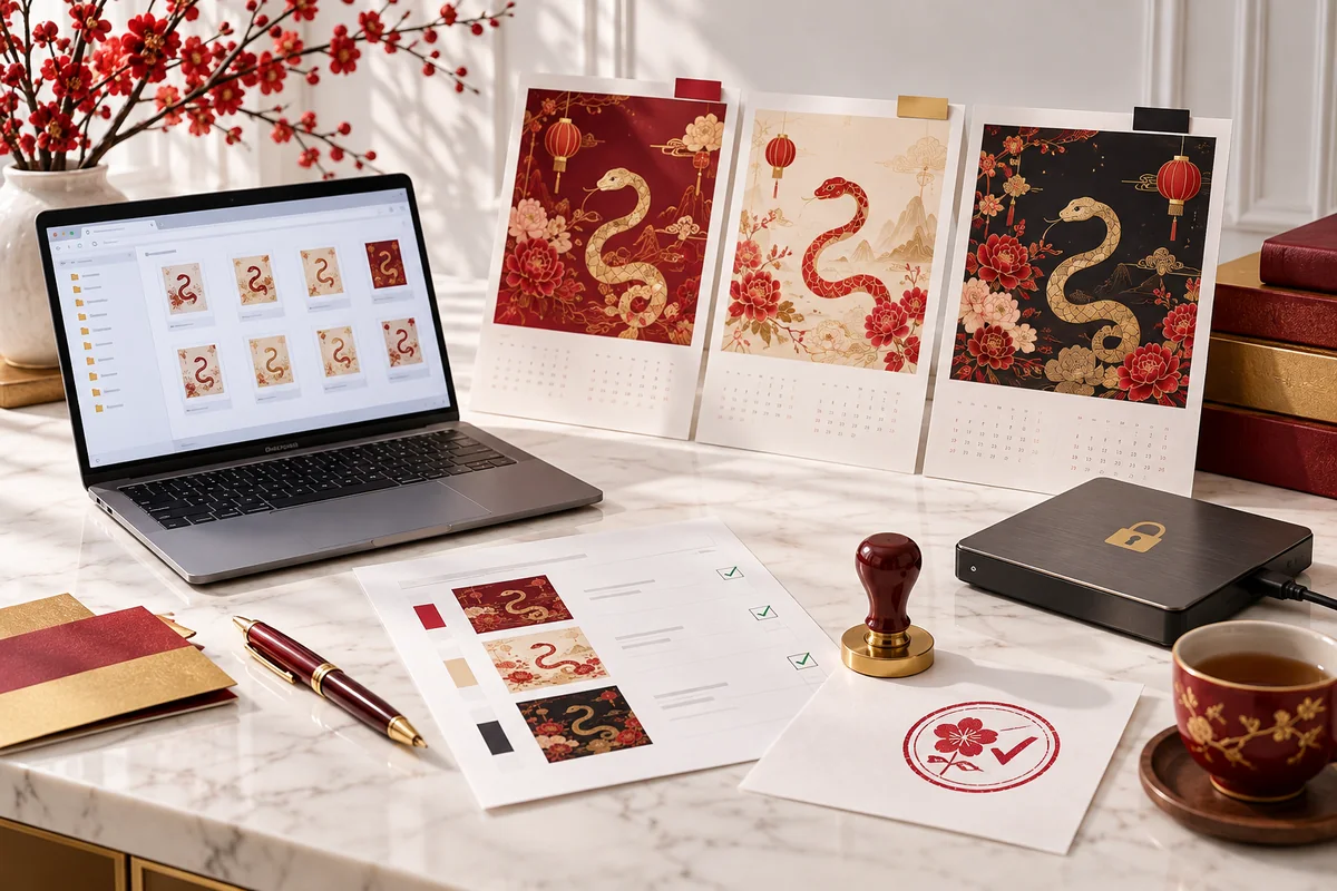 Nhật ký thay đổi và quản lý phiên bản file thiết kế lịch Tết