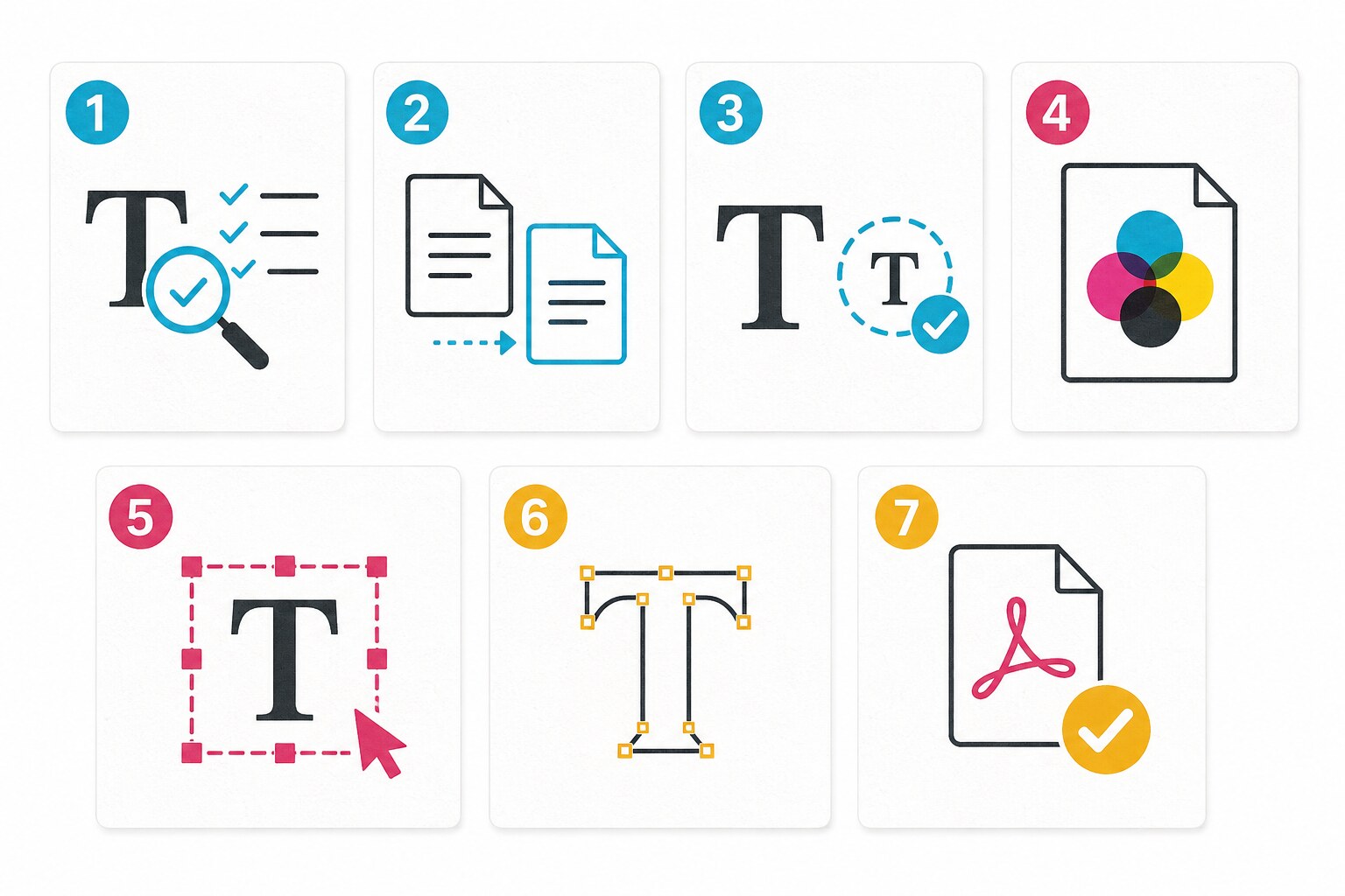 Checklist bảy bước convert chữ sang outline trước khi in