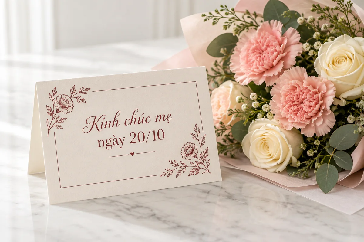 20 lời chúc 20 tháng 10 dành cho mẹ chồng 1 Hoa và thiệp chúc mừng ngày 20/10 dành cho mẹ chồng