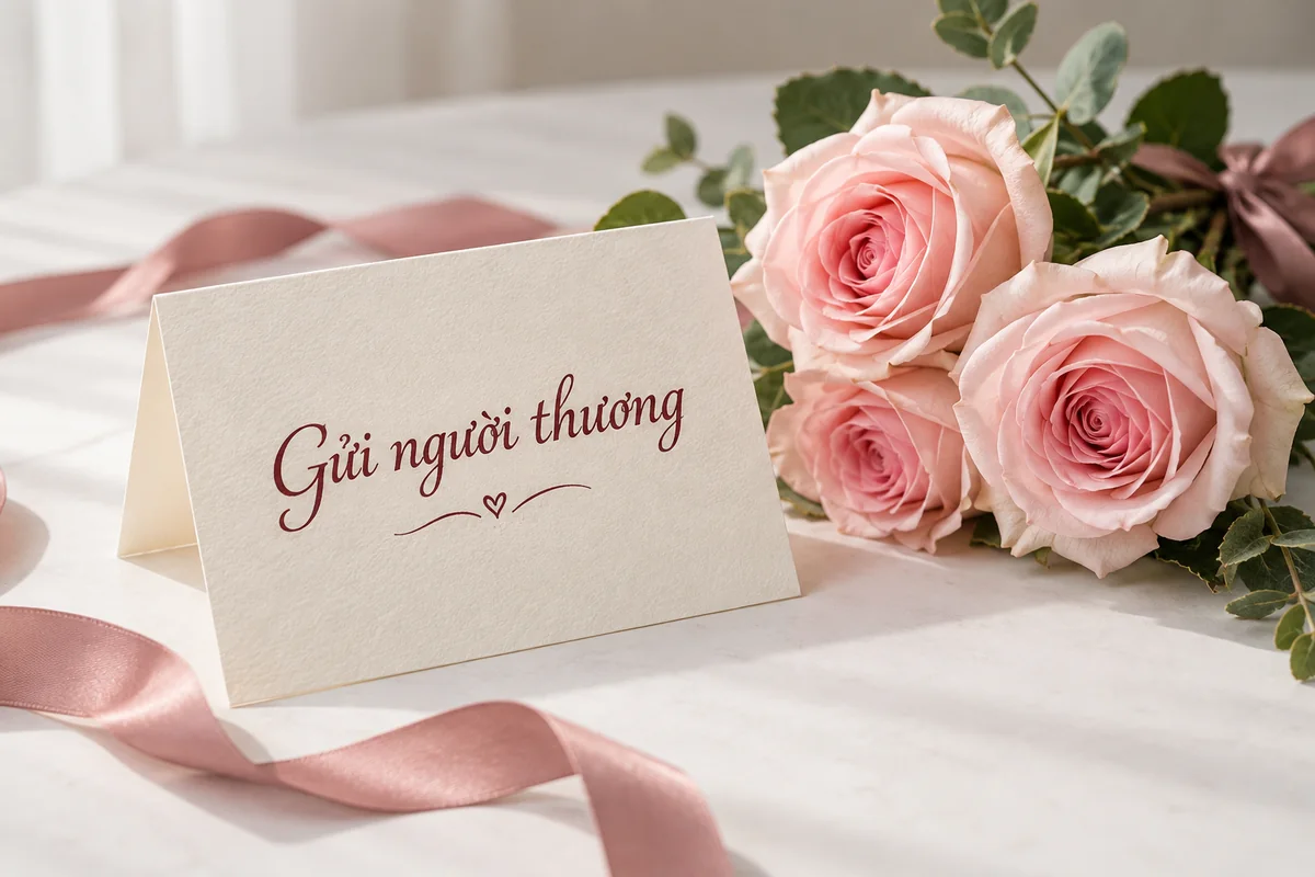 Hoa và thiệp chúc mừng ngày 20/10 dành cho vợ