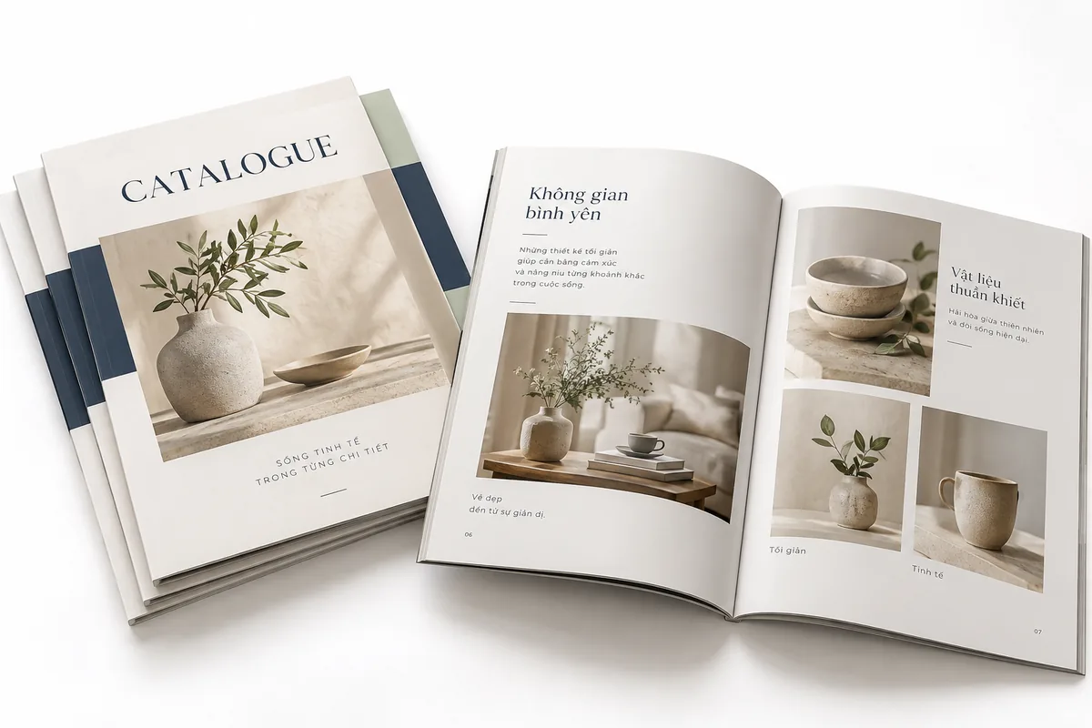 Bộ catalogue số lượng ít trên bàn studio