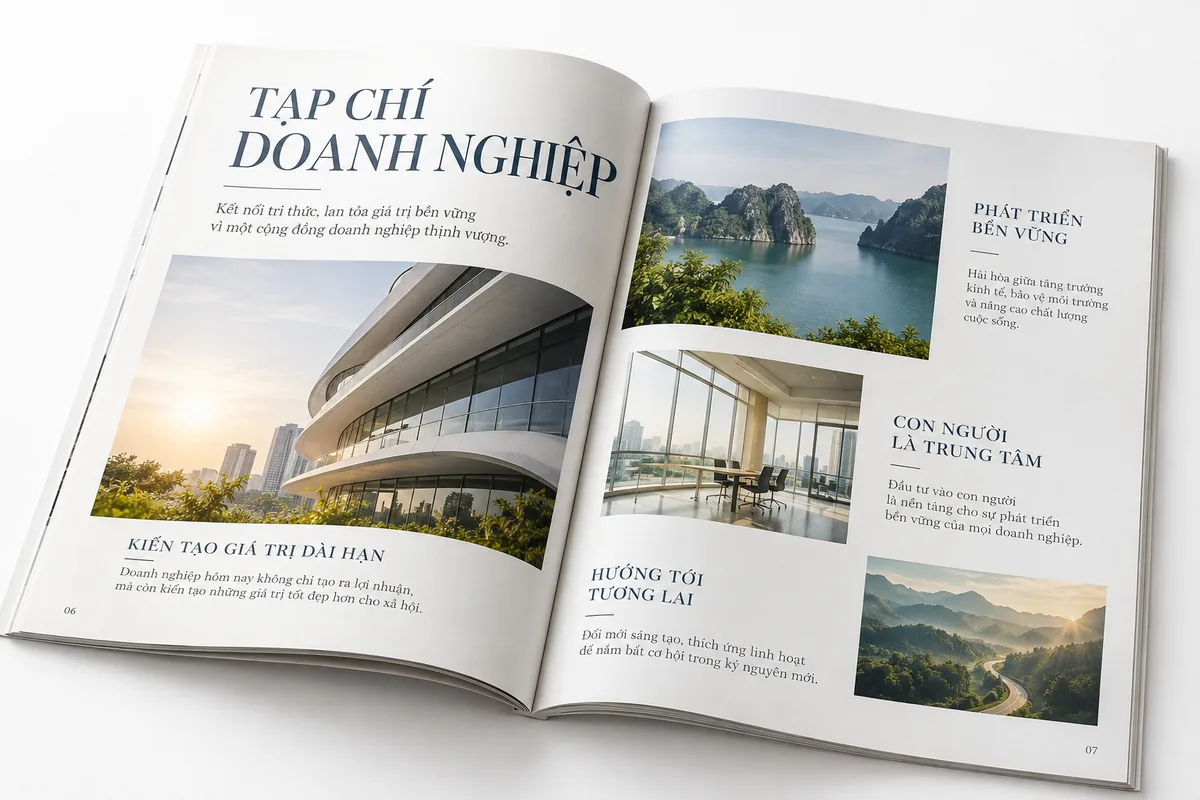 Mẫu trang tạp chí doanh nghiệp