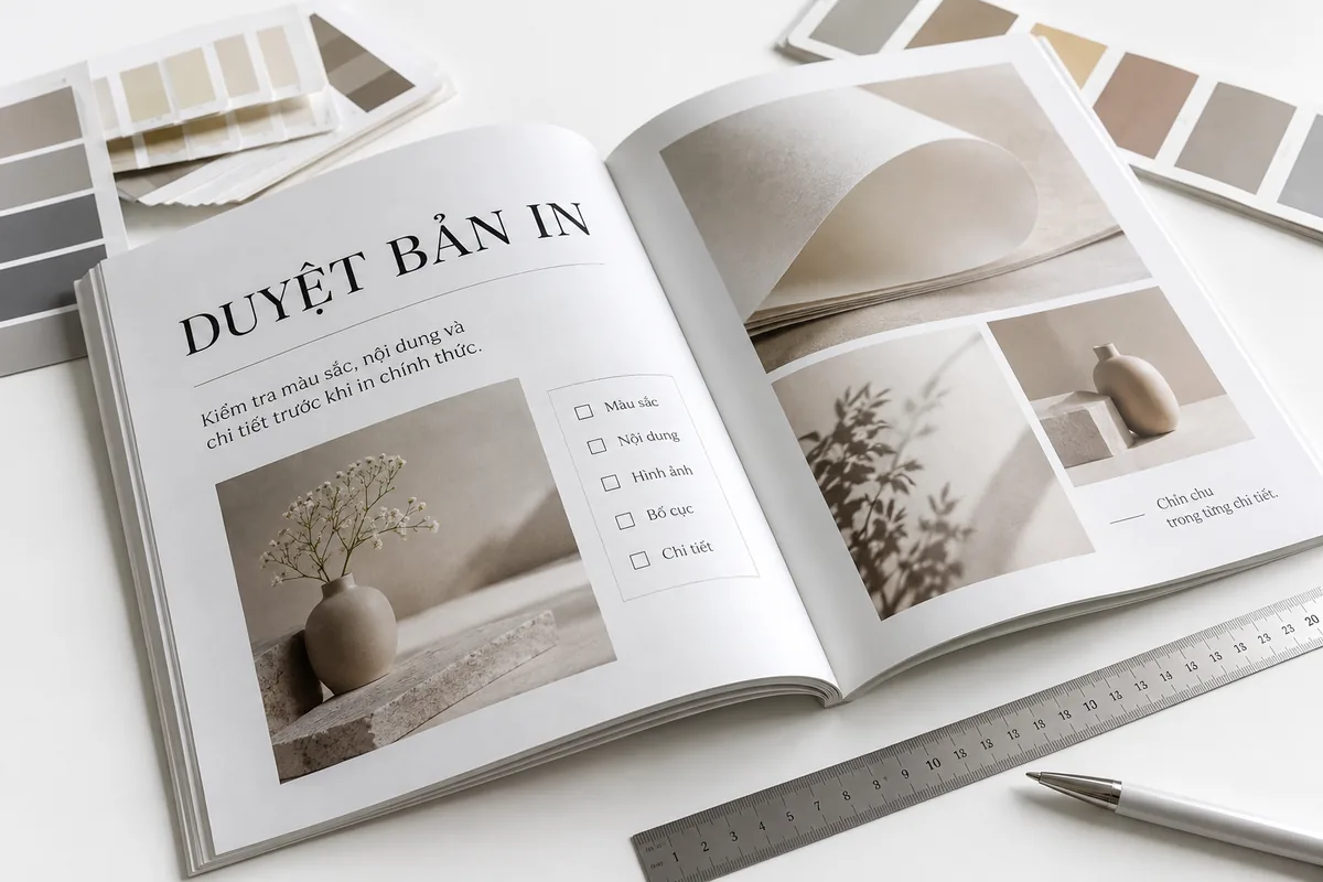 Kiểm tra bản in tạp chí và bố cục trang