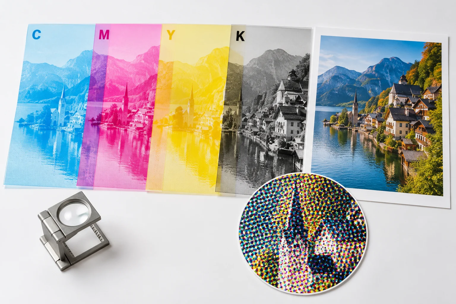 Hệ màu CMYK và ứng dụng trong in ấn 1 Bốn lớp tách màu C M Y K tạo thành hình ảnh in hoàn chỉnh